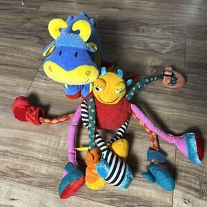 JellyCat Kitten Sam Spider / Cow Baby Book plush Lot Of 2